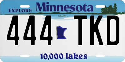 MN license plate 444TKD