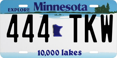 MN license plate 444TKW