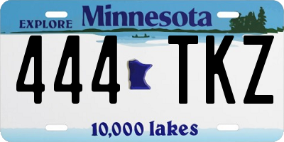 MN license plate 444TKZ