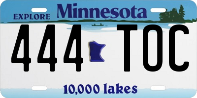 MN license plate 444TOC