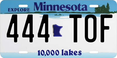 MN license plate 444TOF