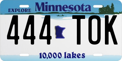 MN license plate 444TOK