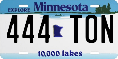 MN license plate 444TON