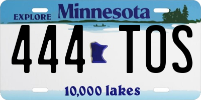 MN license plate 444TOS