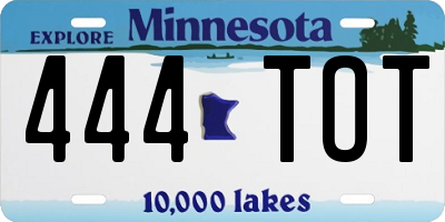 MN license plate 444TOT