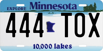 MN license plate 444TOX