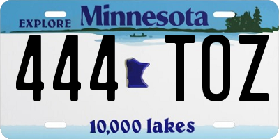 MN license plate 444TOZ