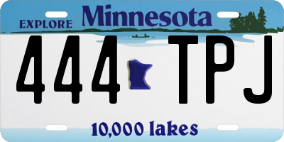 MN license plate 444TPJ