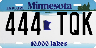 MN license plate 444TQK