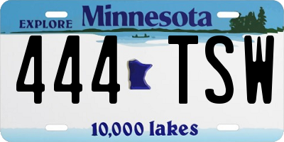 MN license plate 444TSW