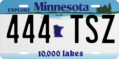 MN license plate 444TSZ