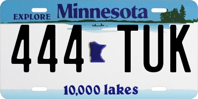 MN license plate 444TUK