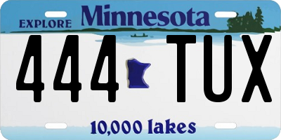 MN license plate 444TUX
