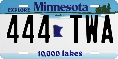 MN license plate 444TWA