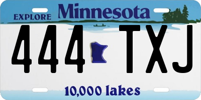 MN license plate 444TXJ