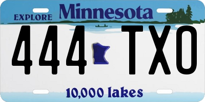 MN license plate 444TXO