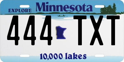MN license plate 444TXT