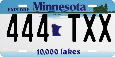 MN license plate 444TXX