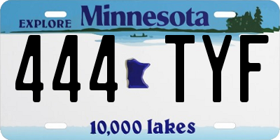 MN license plate 444TYF