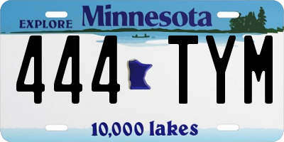 MN license plate 444TYM