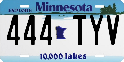 MN license plate 444TYV