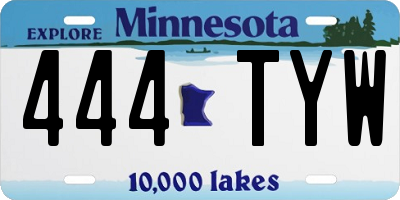 MN license plate 444TYW
