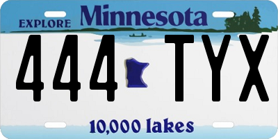 MN license plate 444TYX