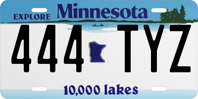 MN license plate 444TYZ