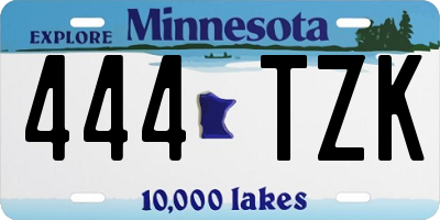 MN license plate 444TZK