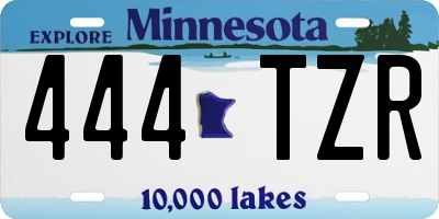 MN license plate 444TZR
