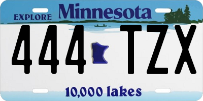 MN license plate 444TZX