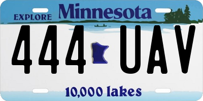 MN license plate 444UAV