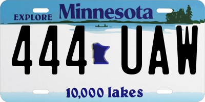 MN license plate 444UAW
