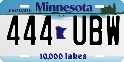 MN license plate 444UBW