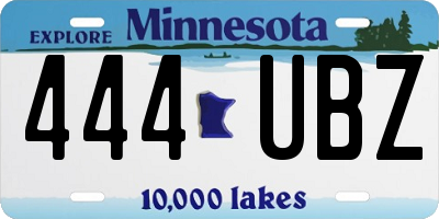 MN license plate 444UBZ