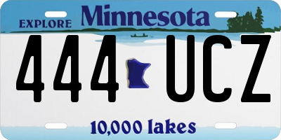 MN license plate 444UCZ