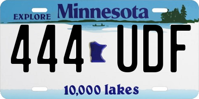MN license plate 444UDF
