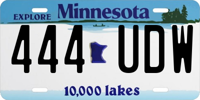 MN license plate 444UDW