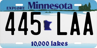 MN license plate 445LAA