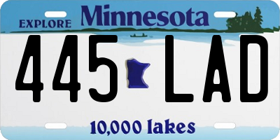 MN license plate 445LAD