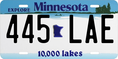 MN license plate 445LAE