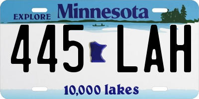 MN license plate 445LAH