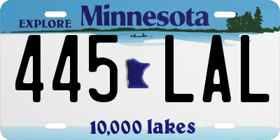 MN license plate 445LAL