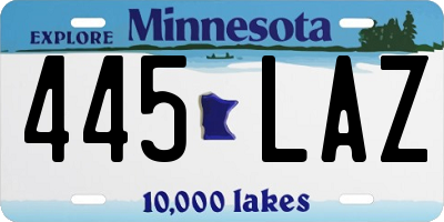 MN license plate 445LAZ