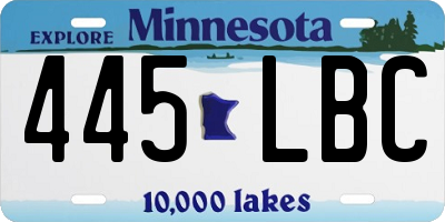 MN license plate 445LBC