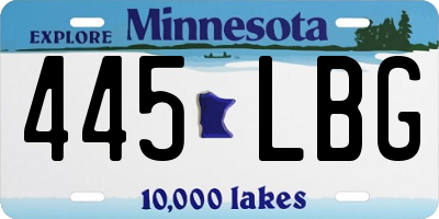 MN license plate 445LBG