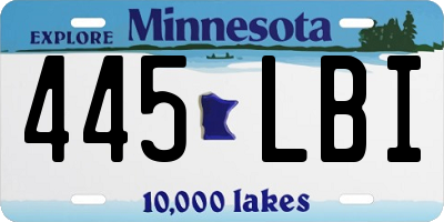 MN license plate 445LBI