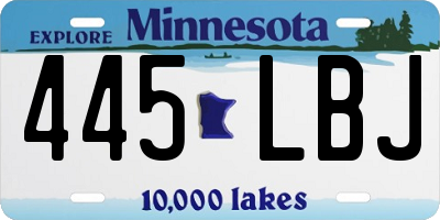 MN license plate 445LBJ