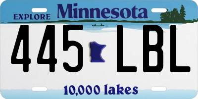 MN license plate 445LBL