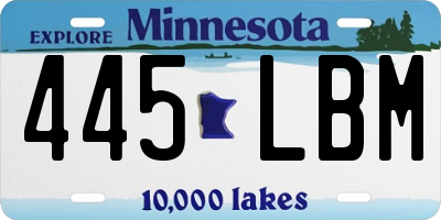 MN license plate 445LBM